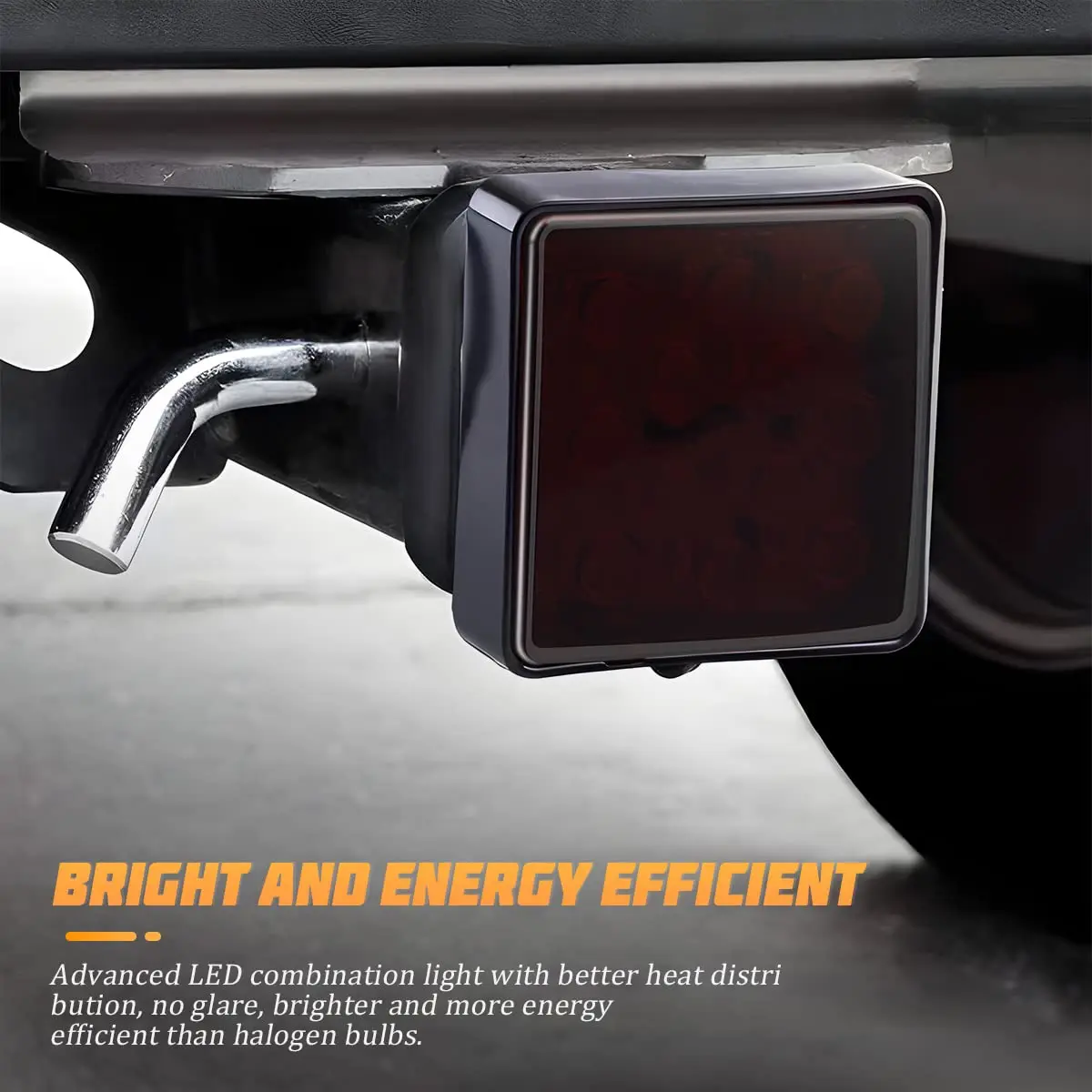 AICEL 15 LED Red Lens Brake Light Trailer Hitch Cover | Super Bright 2" Universal Fit - view 5