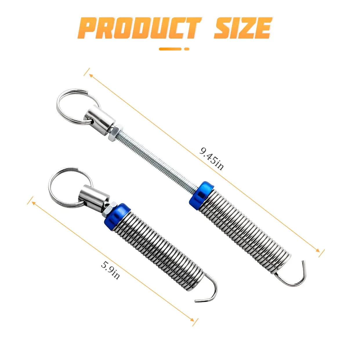 AICEL Car Trunk Lid Metal Spring 2pcs Adjustable Stainless Steel | Universal Auto Lift Support (70-120 chars) - view 2