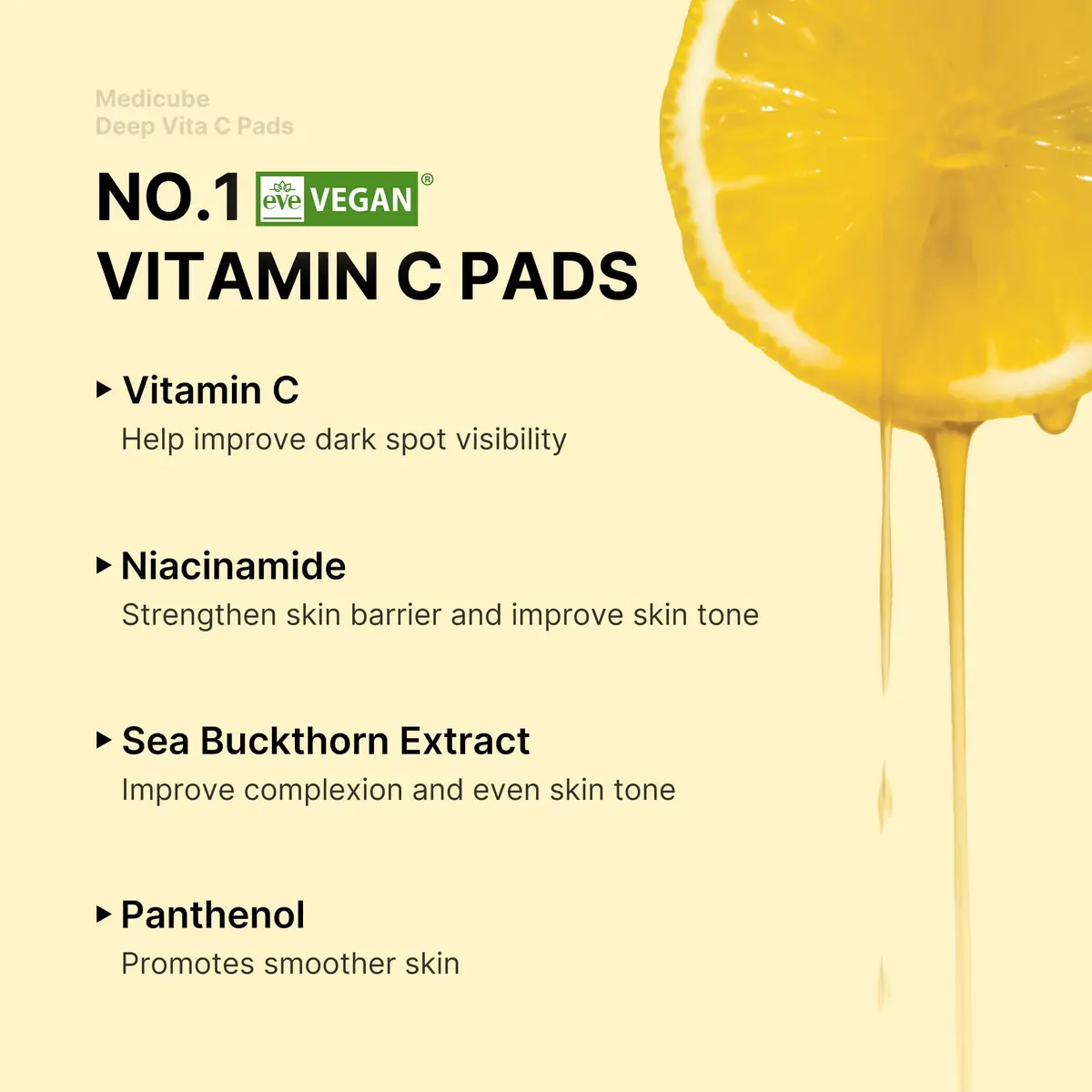 medicube Deep Vita C Toner Pads 70 Count (2.27 kg) | Vitamin Water for Uneven Skin Tone - view 3