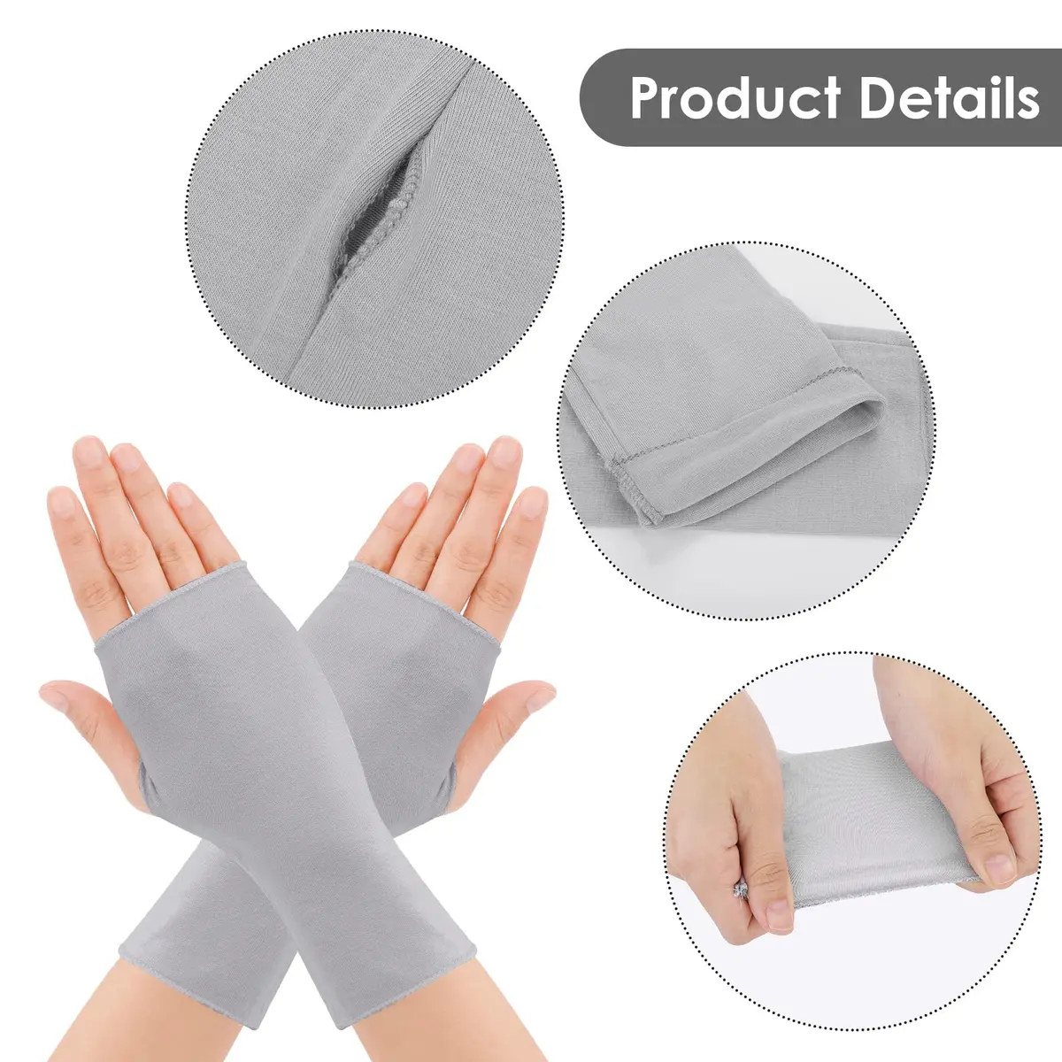 Yolev Women's UV Sun Protection Fingerless Gloves 17.5cm | Breathable Modal Cotton for Summer Outdoor Activities - view 3