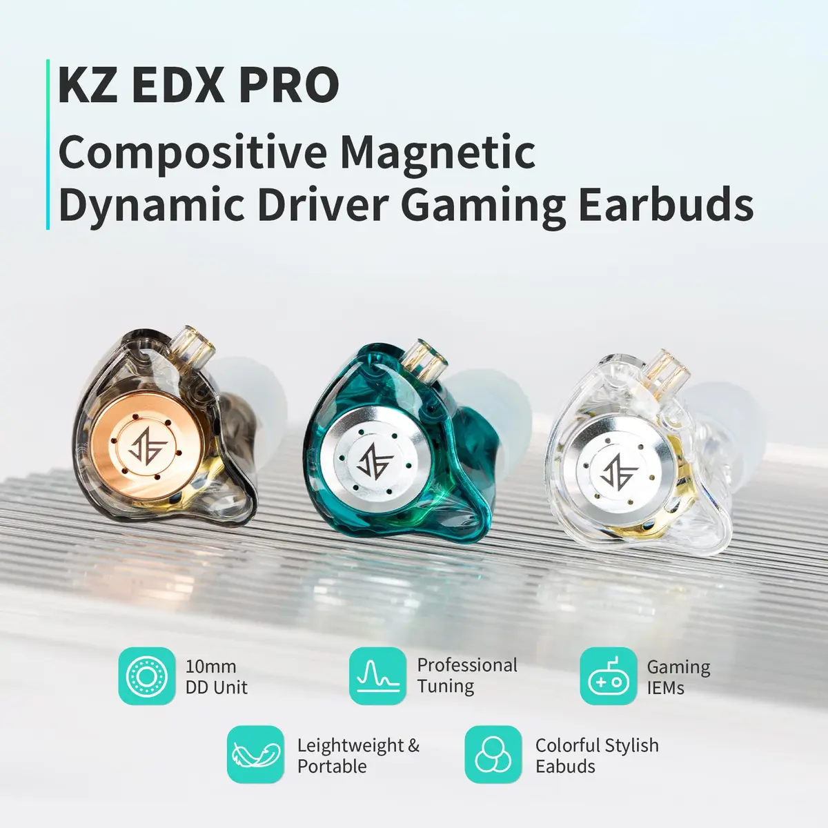 KZ EDX Pro Wired In-Ear Monitor Headphones with 10mm Dual Dynamic Drivers, 1.25m Cable, 24 Ohm Impedance | HiFi Stereo Sound for Gaming & Musicians - view 4