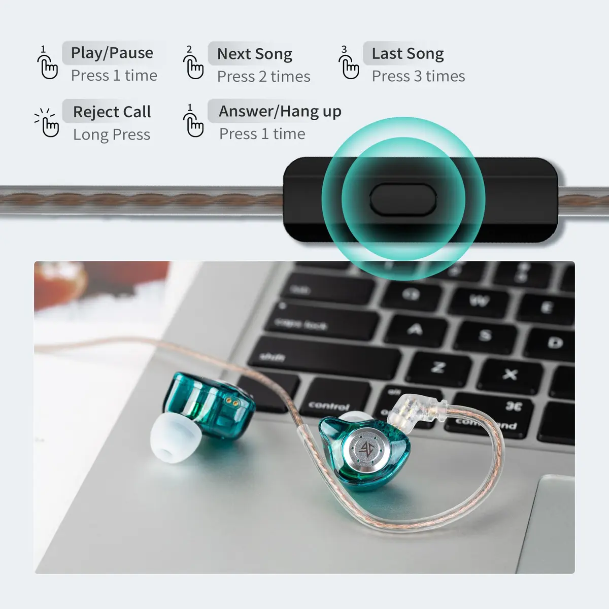 KZ EDX Pro In-Ear Monitor Headphones with Dual Dynamic Drivers | 10mm Drivers, 24Ω Impedance, 112dB/mW Sensitivity - view 8
