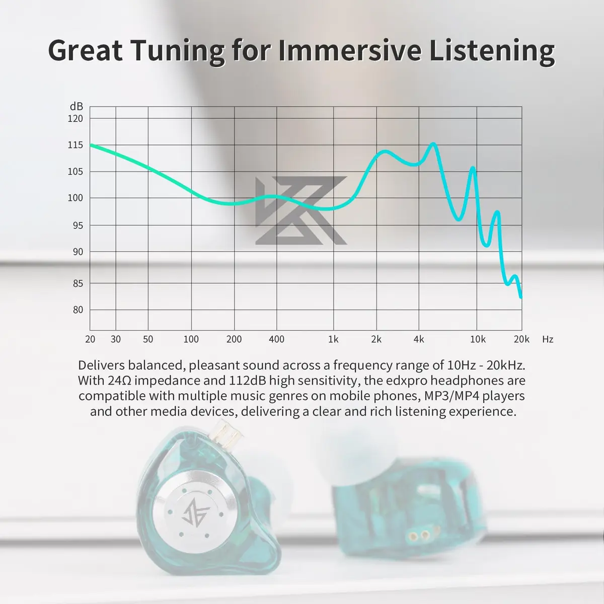 KZ EDX Pro in Ear Monitor Headphones KZ IEM Earphones Dual DD HiFi Stereo Sound Stage Earphones Wired Noise Cancelling Gaming Earbuds for Musicians Singer Audiophiles - view 7