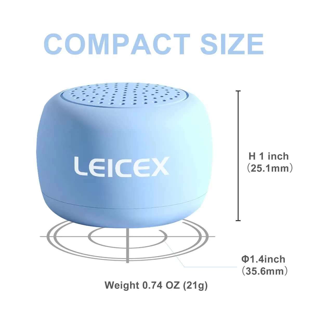LEICEX Tiny Travel Bluetooth Speaker | Ultra-Portable Mini Speaker with Lanyard & USB-C, 4-Hour Playtime - view 7