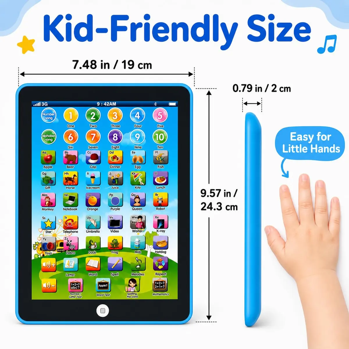 STOULKD Toddler Learning Tablet for Ages 2-4 | Screen-Free ABC Numbers Words Music - view 5
