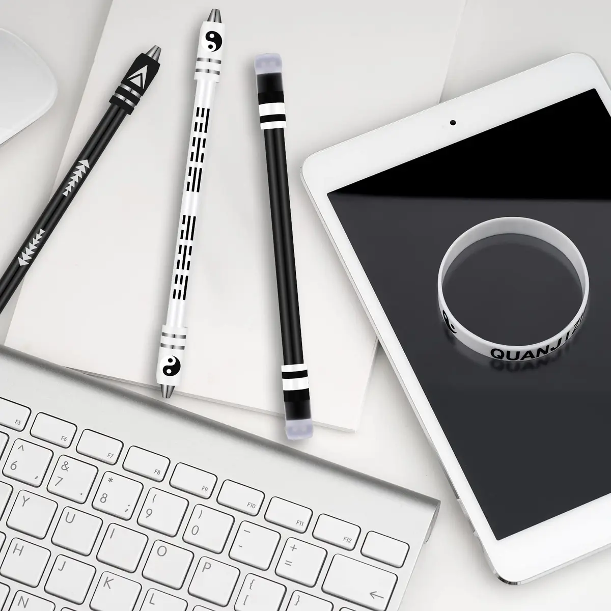 Geyee Spinning Pen with Silicone Bracelet Set | 21.5 cm (8.5 inches) Length, 4 Pens + 8 Bracelets - view 5