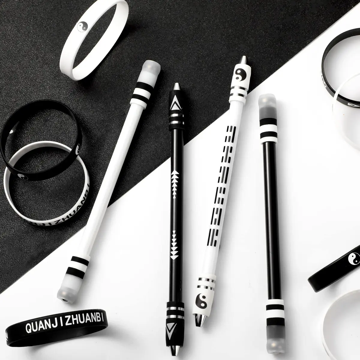 Geyee Spinning Pen with Silicone Bracelet Set | 21.5 cm (8.5 inches) Length, 4 Pens + 8 Bracelets - view 4