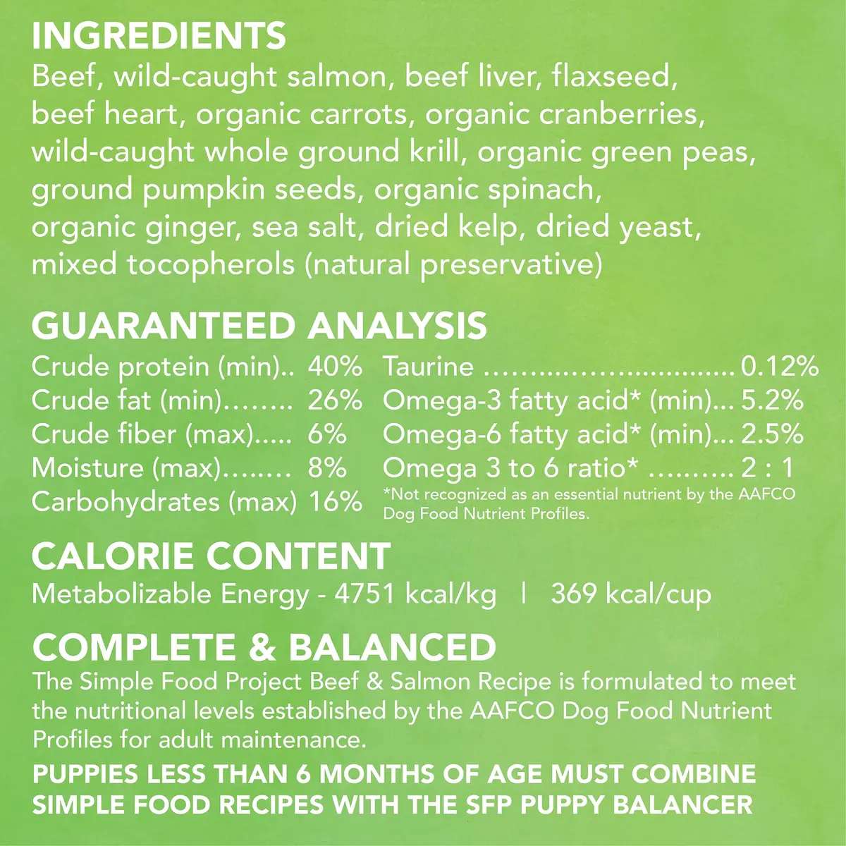 Simple Food Project - Beef & Salmon Recipe - Freeze Dried Raw Food for Dogs - 48oz | High-Quality, USA Sourced - view 8