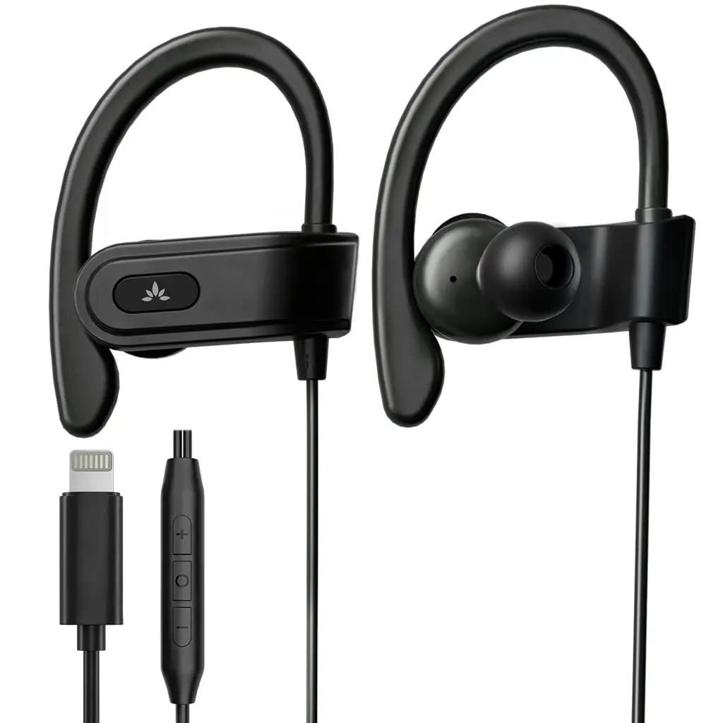 Avantree L171 Lightning Wired Earbuds with Microphone & Volume Control | Compatible with iPhone 11-14, MFi Certified, Sport & Running Headphones - main product image