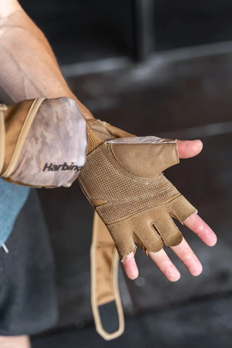 Harbinger Pro Wristwrap Gloves 2.0 Men's Tan Camo X-Large | Weightlifting Gloves with Wrist Support - view 9
