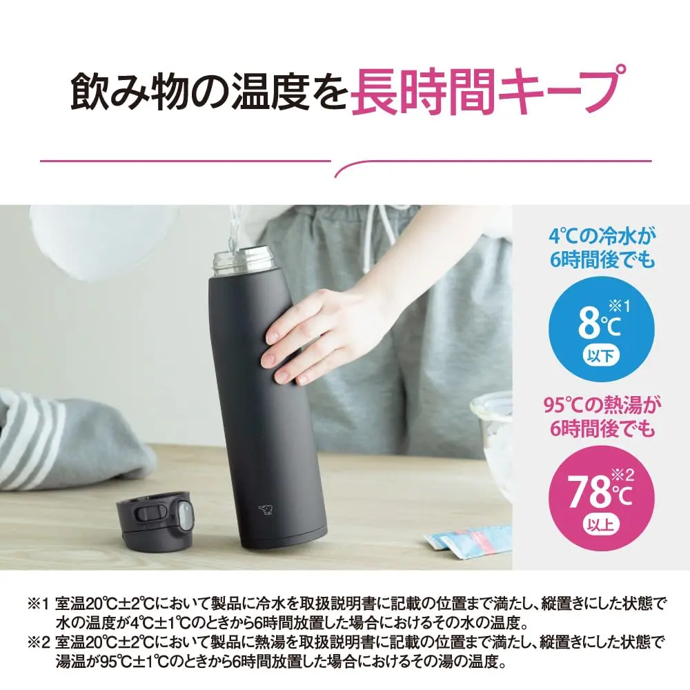 Zojirushi Water Bottle 950ml | Vacuum Insulated, Leak-Proof, One-Touch, Black - view 6