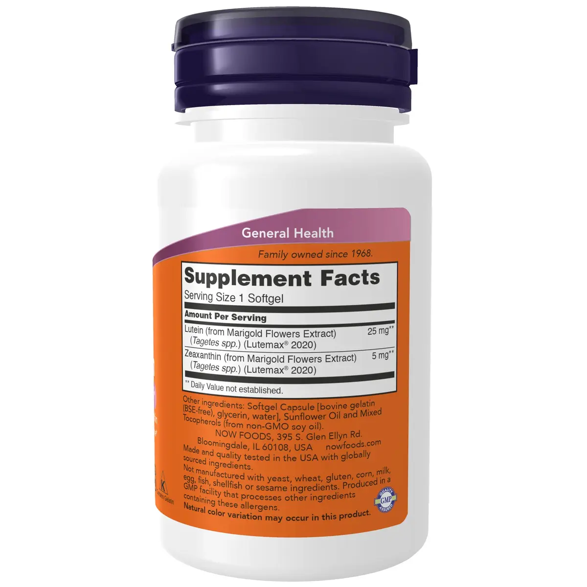 NOW Foods Lutein & Zeaxanthin 25 mg 5 mg Softgels | Eye Health Support with Blue Light Protection - view 2