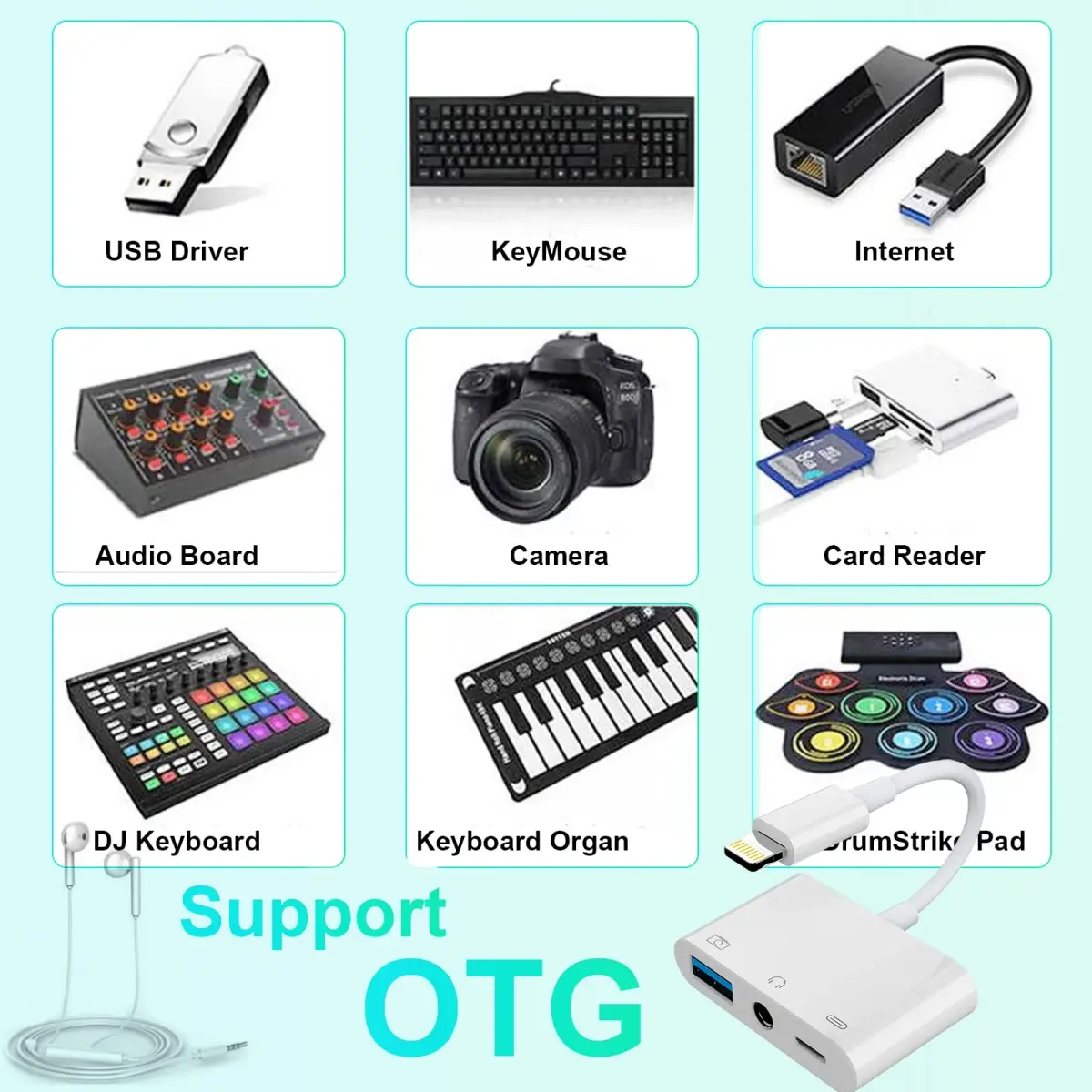 MTAKYA 3-in-1 Lightning USB Auxiliary Adapter with 3.5mm Jack & Charging Port | MFi Certified - view 6