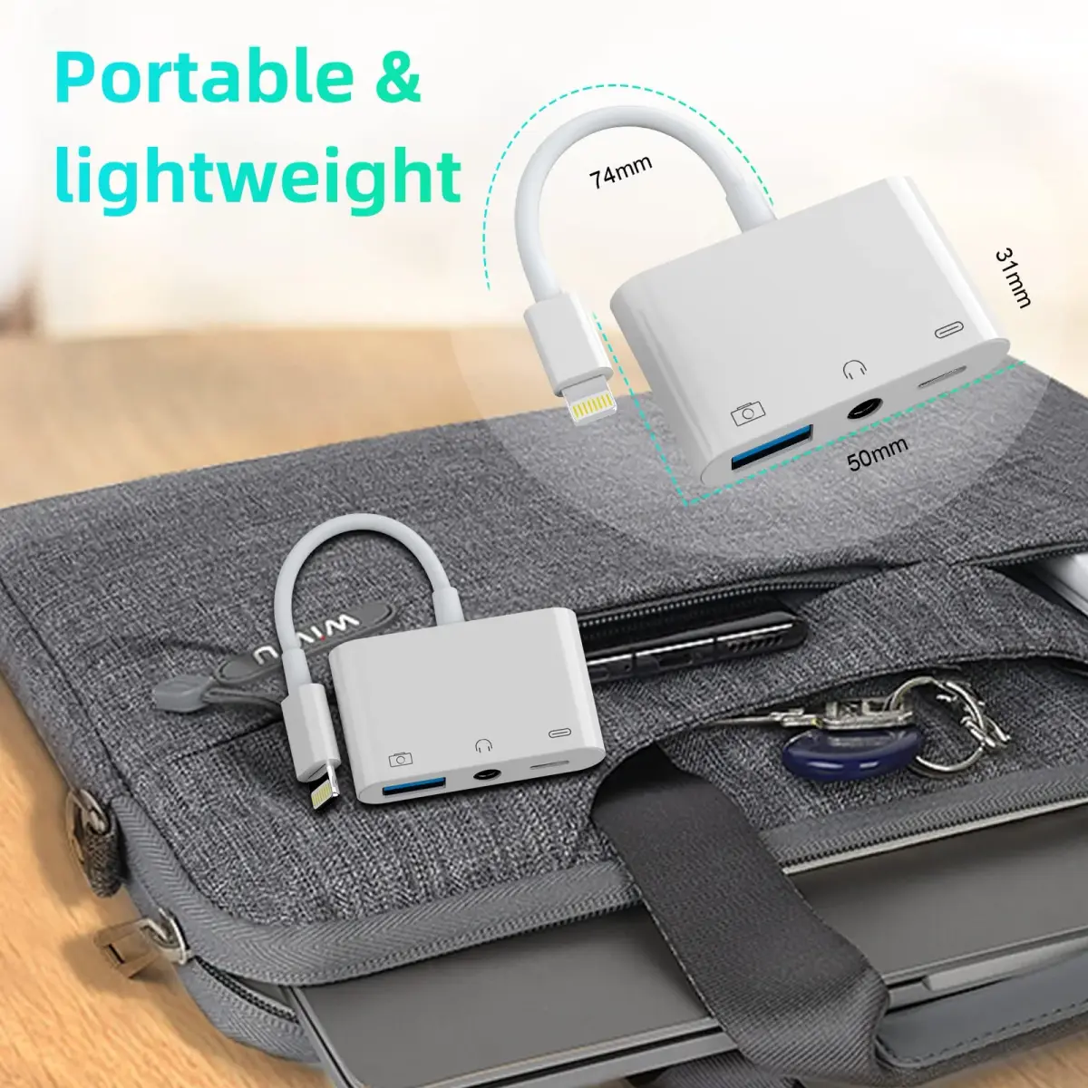 MTAKYA 3-in-1 Lightning USB Auxiliary Adapter with 3.5mm Jack & Charging Port | MFi Certified - view 7