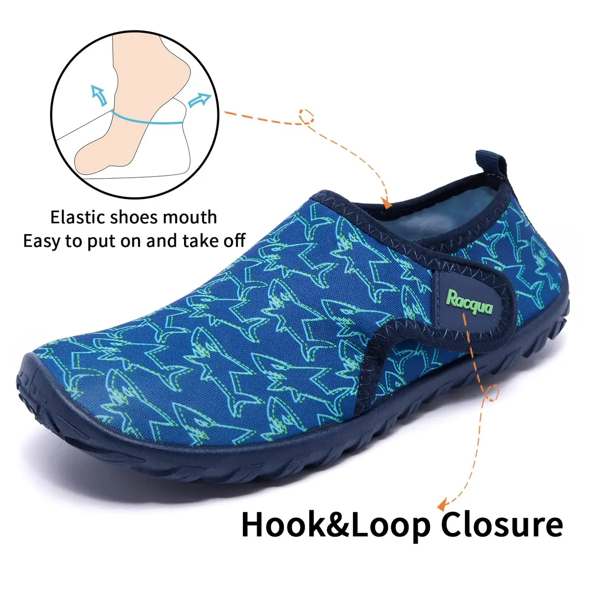 Racqua Boys Water Shoes Big Kid 3 | Lightweight Quick Dry Aqua Shoes for Water Sports - view 4