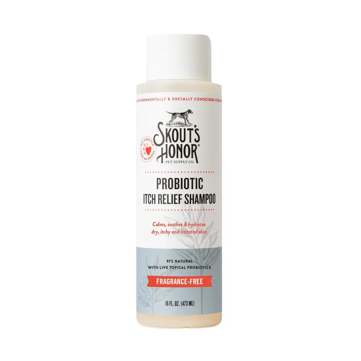 SKOUT'S HONOR Probiotic Itch Relief Shampoo for Dogs, 473 ml (16 oz) | Supports Healthy Skin & Fur - main product image