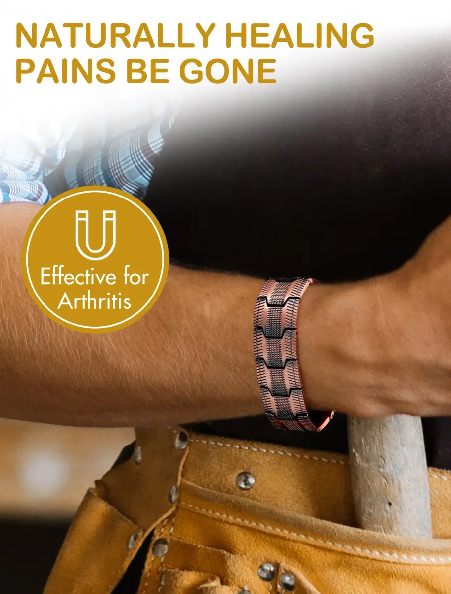 Feraco Pure Copper Magnetic Bracelet for Men | 23cm (9.06 inches) - view 4
