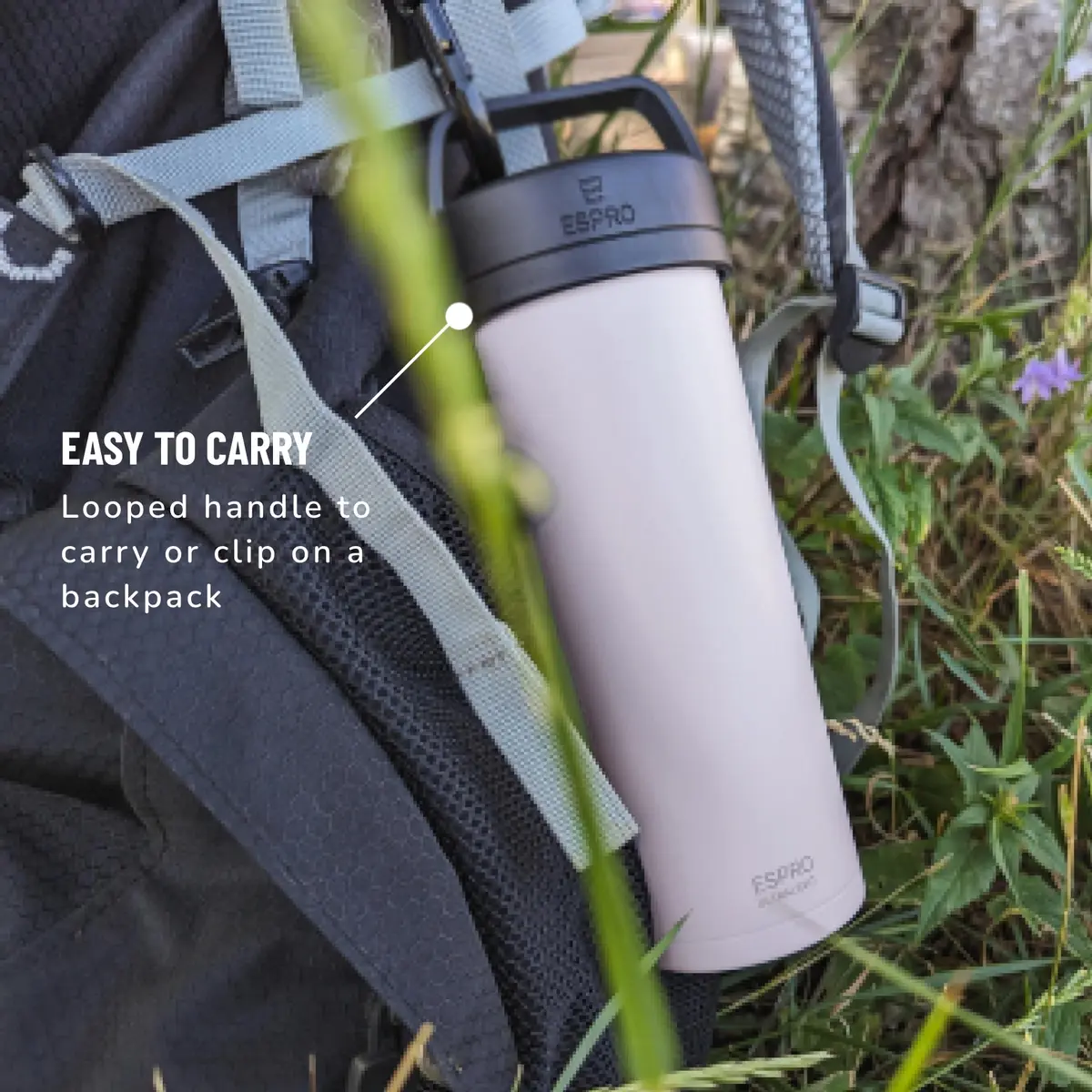 ESPRO P0 Ultralight French Press Coffee Maker for Travel | Vacuum Insulated Stainless Steel, 16 oz, Light Pink - view 6