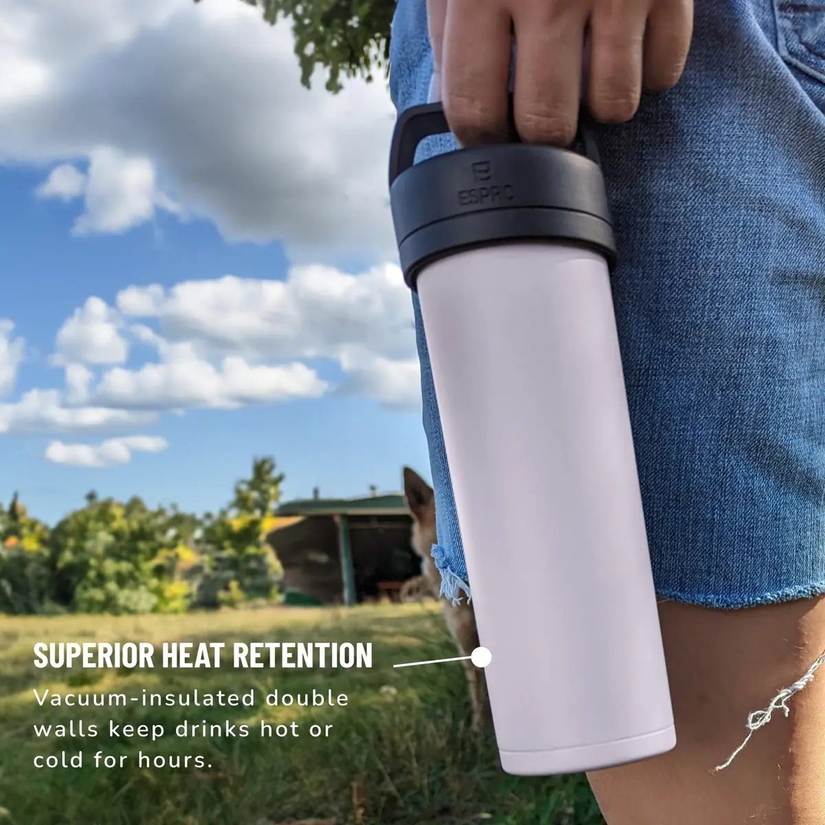 ESPRO P0 Ultralight French Press Coffee Maker for Travel | Vacuum Insulated Stainless Steel, 16 oz, Light Pink - view 8