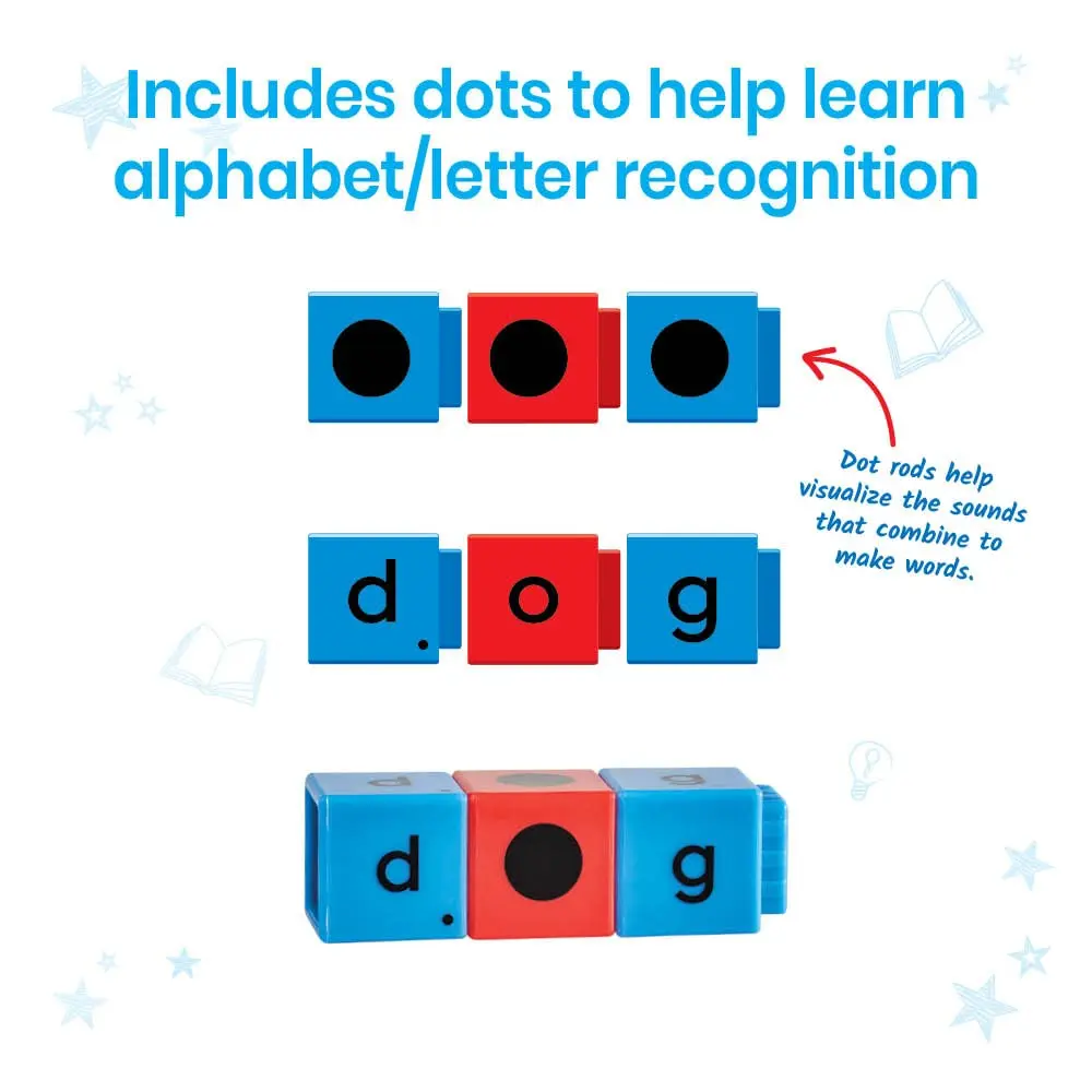 hand2mind Reading Rods Alphabet & CVC Words, Letter Blocks, Ages 3+ | Multicolor, 60 Rods for Early Literacy - view 5