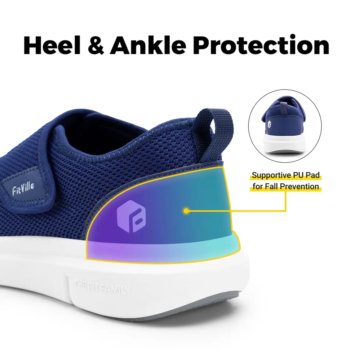 FitVille Diabetic Shoes for Men Extra Wide Slip-on Shoes for Swollen Feet | Support & Comfort for Elderly (120 chars) - view 5