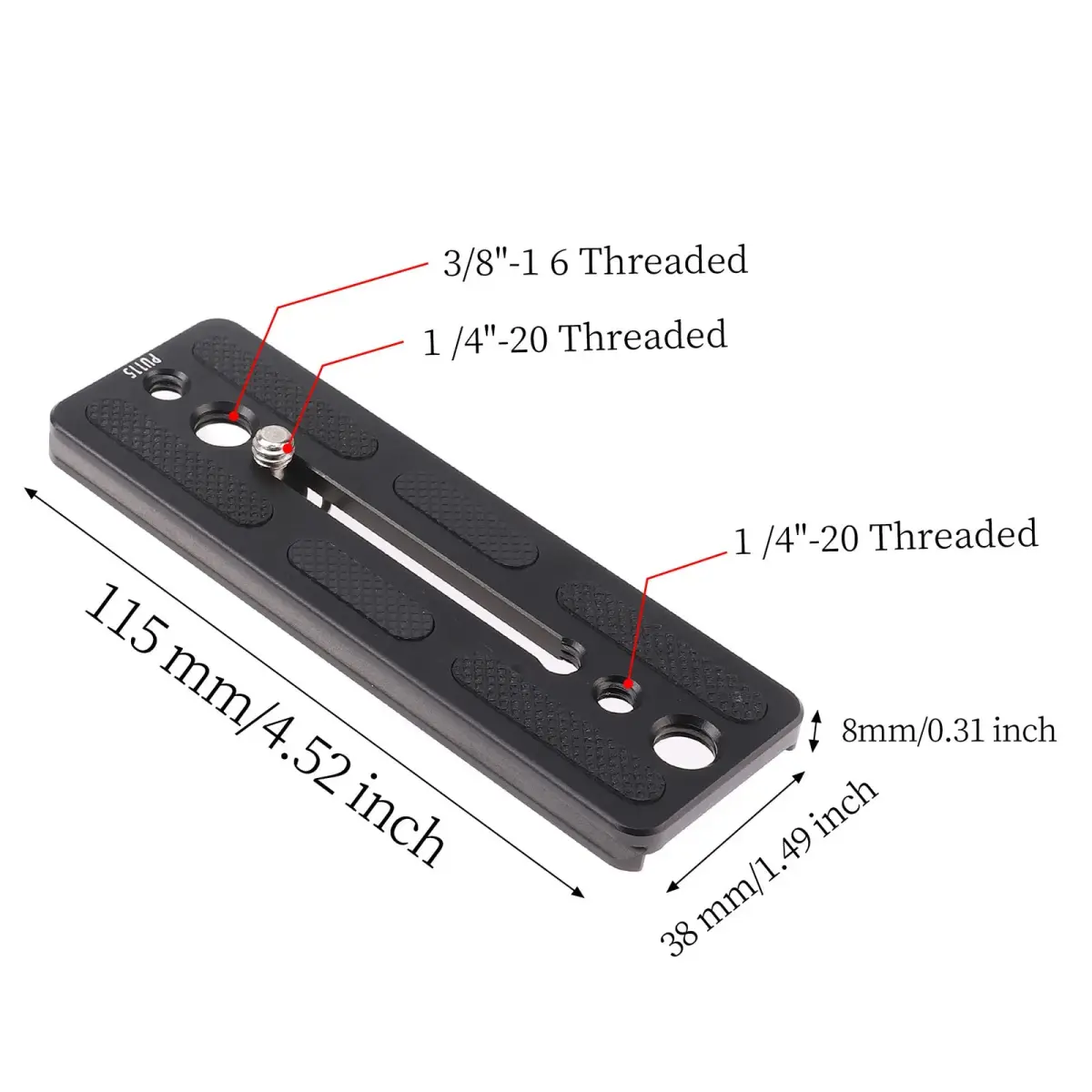 FocusFoto PU115 Quick Release Plate 115mm | Arca-Swiss Standard Camera Mount Clamp for DJI Ronin SC Gimbal Stabilizer - view 2