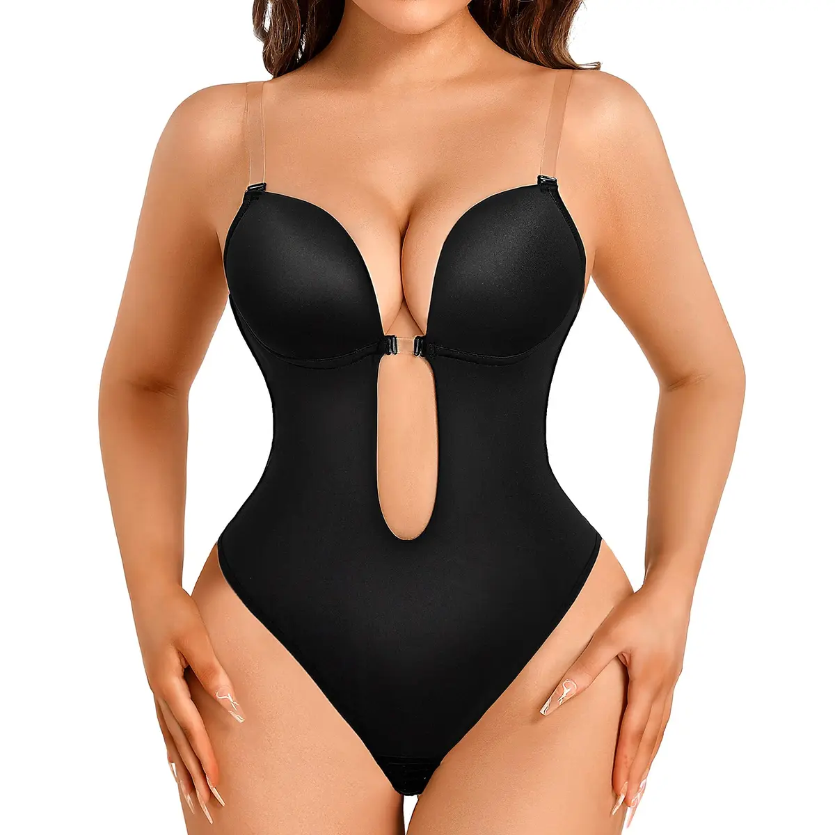 Decorus Backless Bodysuit Strapless Low-Back Thong Body-shaper for Women | Seamless Wedding Bodysuit with Built-in Bra (70-120 chars) - main product image