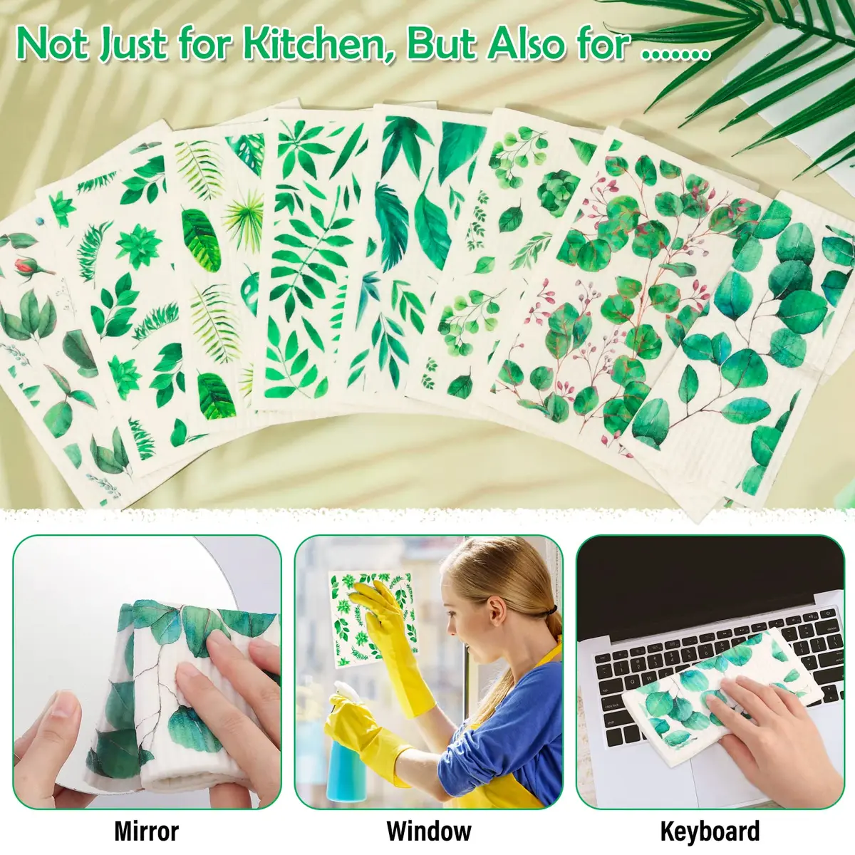 Lucomb Swedish Dish Cloths 8 Pack 20cm x 18cm (8" x 7") | Biodegradable & Reusable Kitchen Paper Towels - view 7