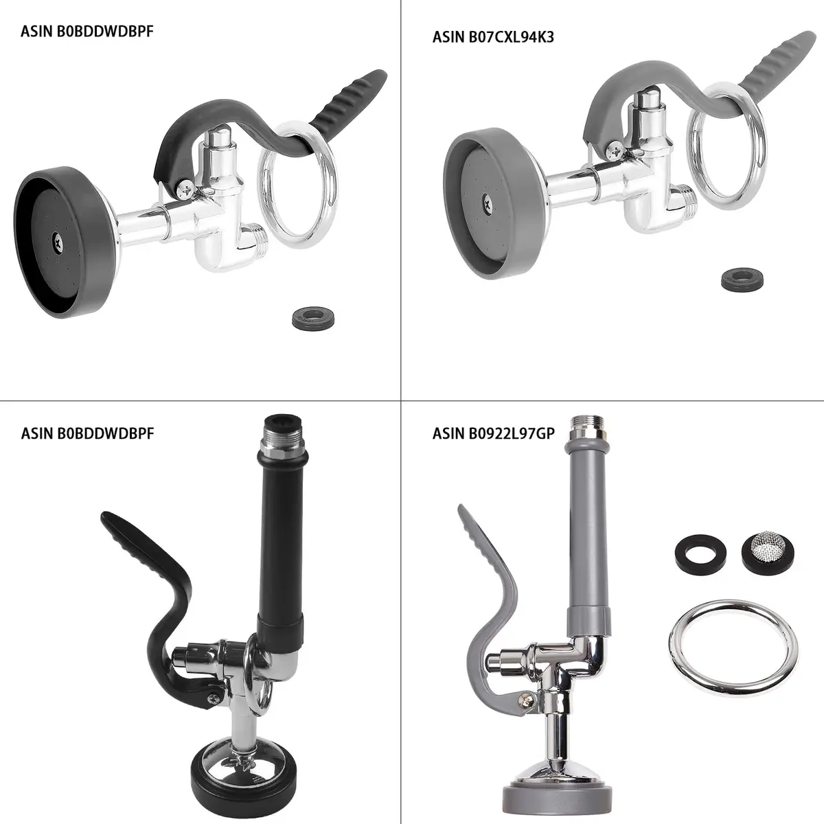 JZBRAIN Commercial Sink Sprayer,Pre Rinse Spray Valve, Grey | High Pressure Kitchen Faucet Replacement - view 6