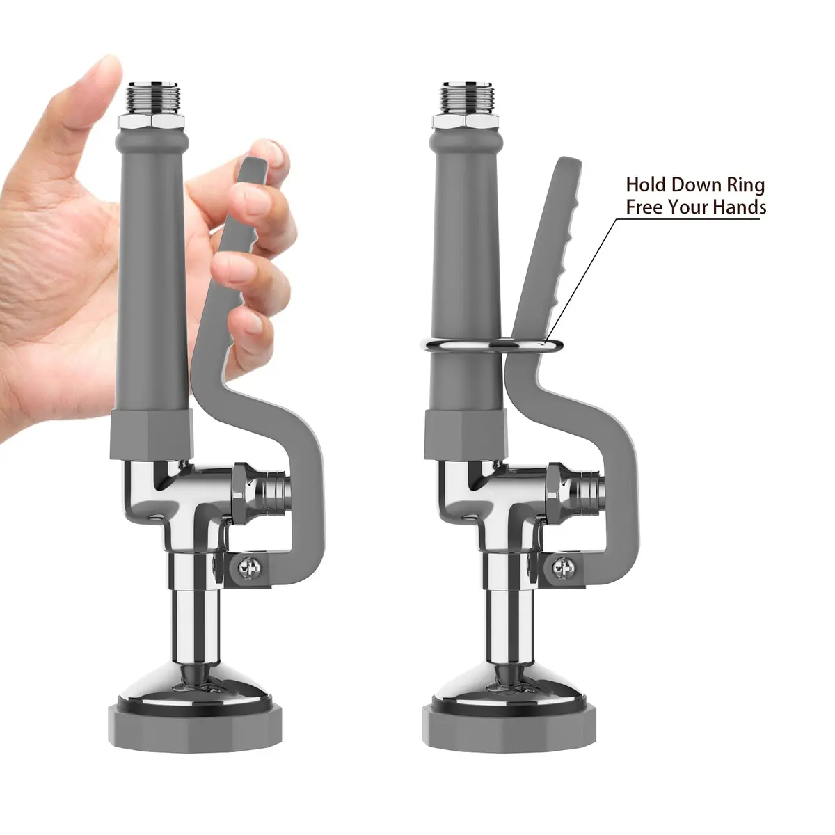 JZBRAIN Commercial Sink Sprayer,Pre Rinse Spray Valve, Grey | High Pressure Kitchen Faucet Replacement - view 3
