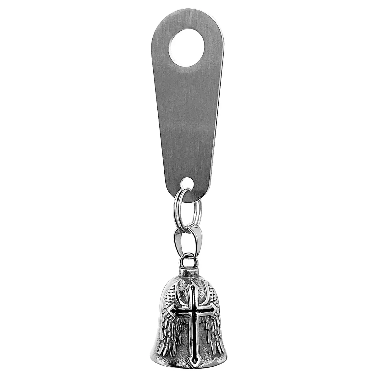 Omoojee Motorcycle Bell Hanger & Split Ring | Silver, Fits Most Bells, Durable Stainless Steel - view 2