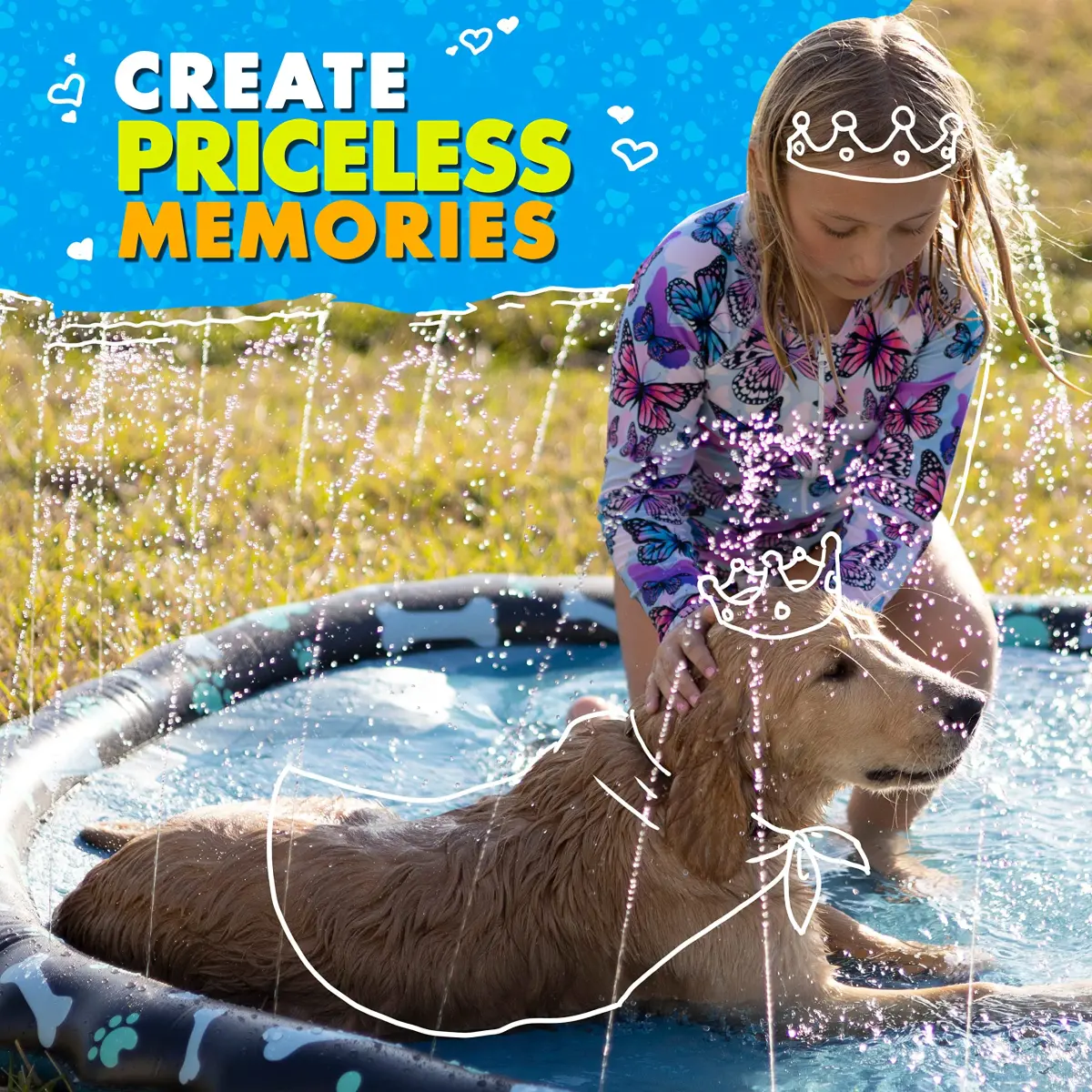 SplashEZ Non-Slip Splash Pad Sprinkler 69" (175 cm) | Water Play for Kids & Dogs - view 6
