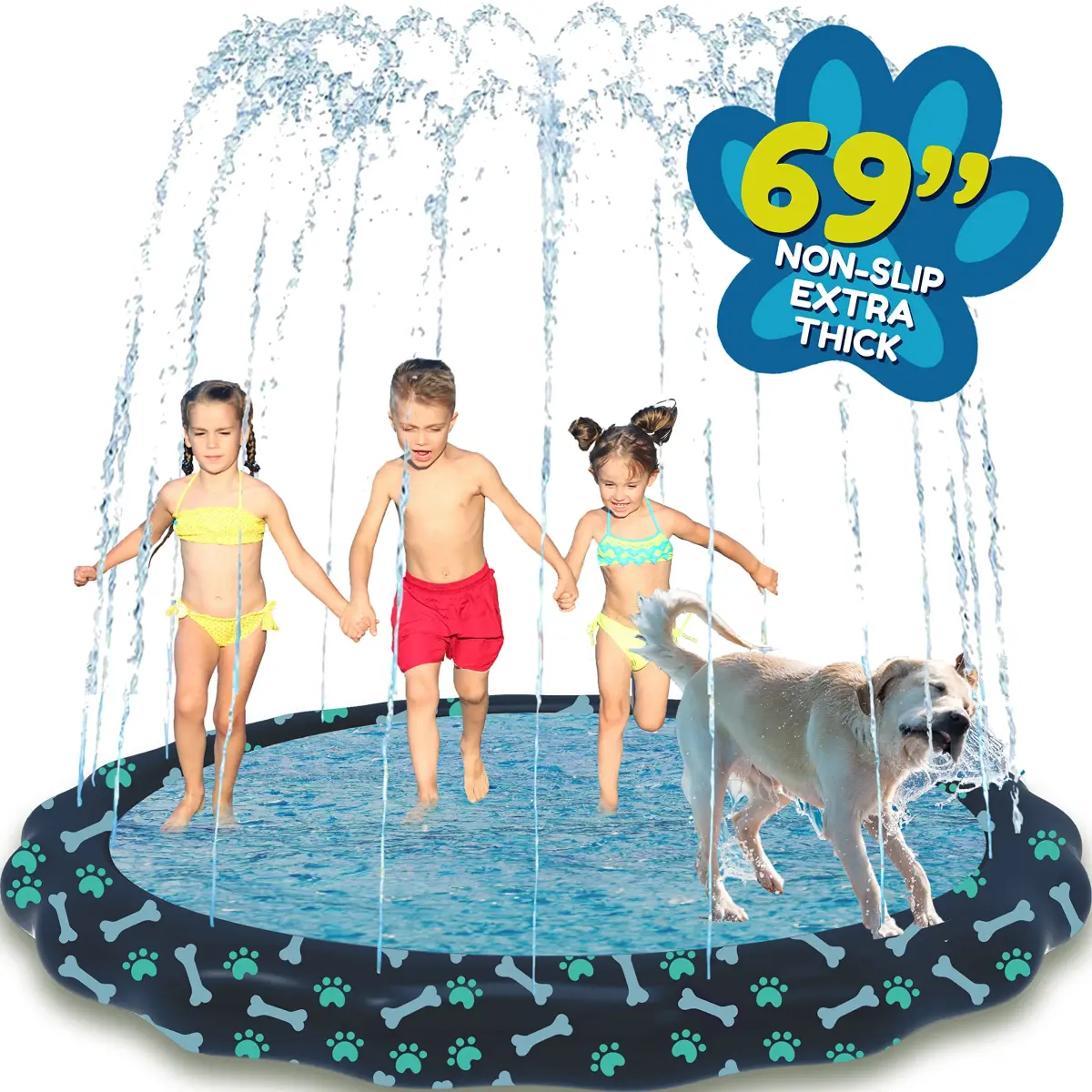 SplashEZ Non-Slip Splash Pad Sprinkler 69" (175 cm) | Water Play for Kids & Dogs - main product image