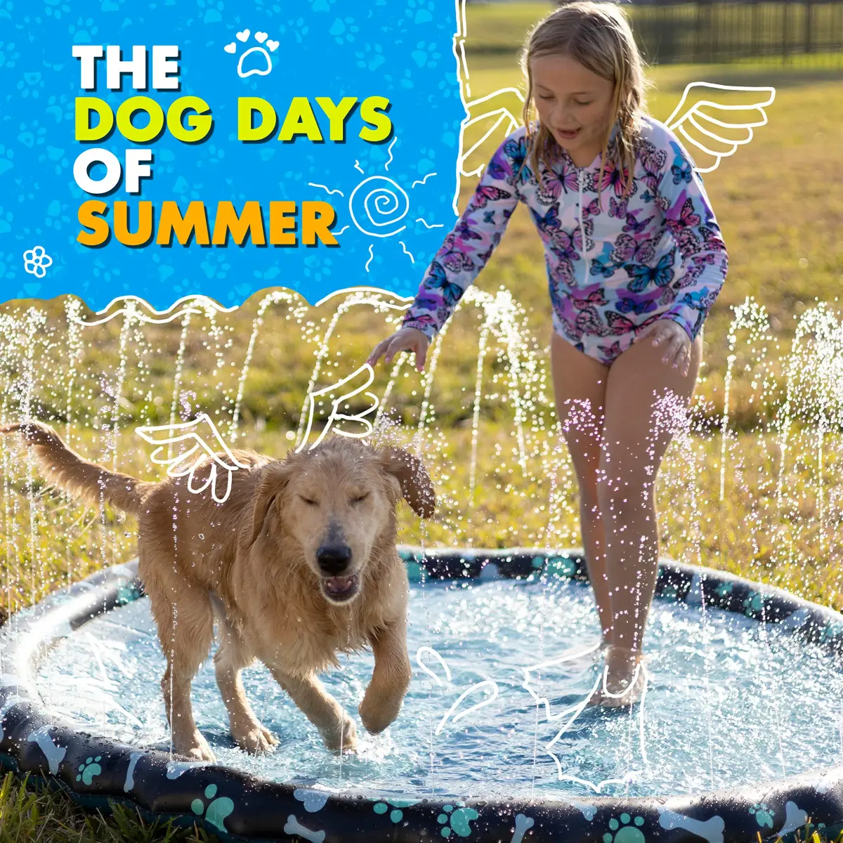 SplashEZ Non-Slip Splash Pad Sprinkler 69" (175 cm) | Water Play for Kids & Dogs - view 7