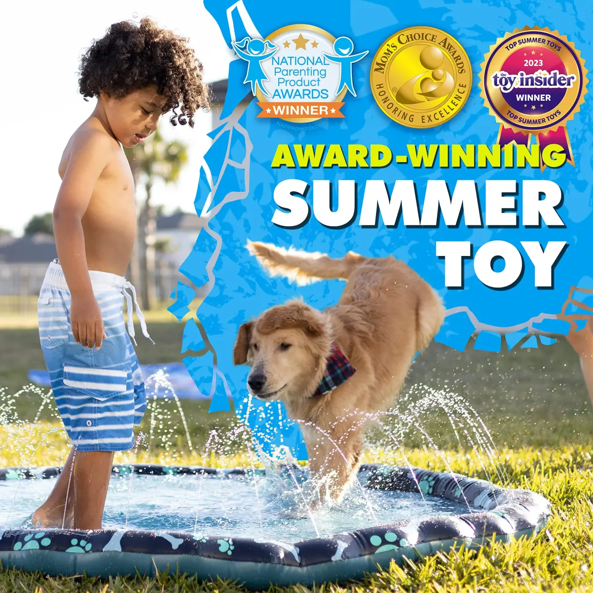 SplashEZ Non-Slip Splash Pad Sprinkler 69" (175 cm) | Water Play for Kids & Dogs - view 2