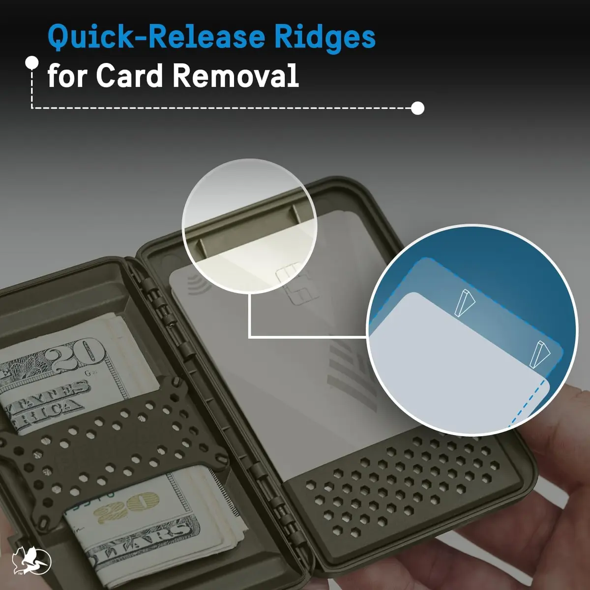 Pelican MagSafe Wallet for iPhone - OD Green | Holds up to 4 Cards + Cash, IPX4 Water Resistant - view 7