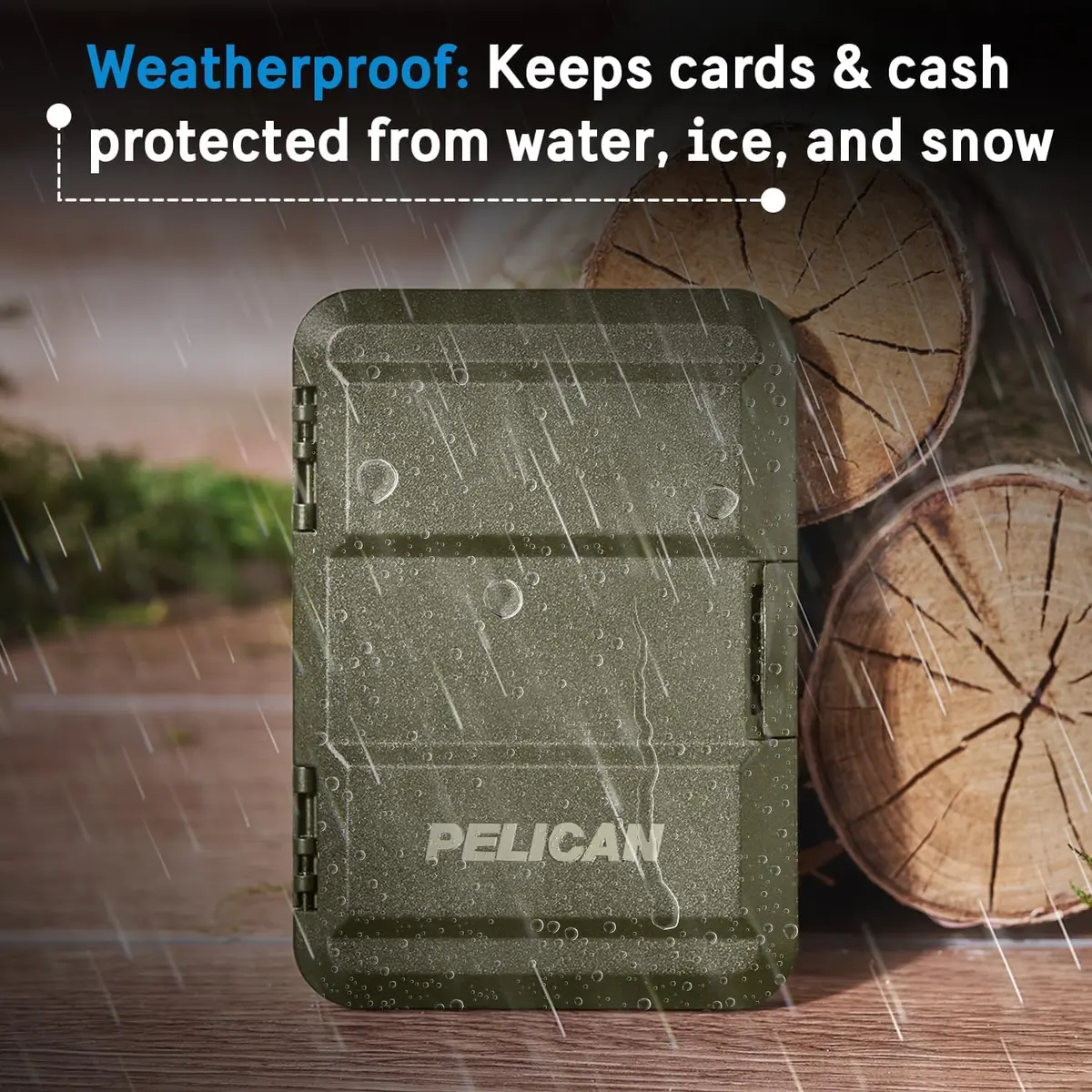 Pelican MagSafe Wallet for iPhone - OD Green | Holds up to 4 Cards + Cash, IPX4 Water Resistant - view 3