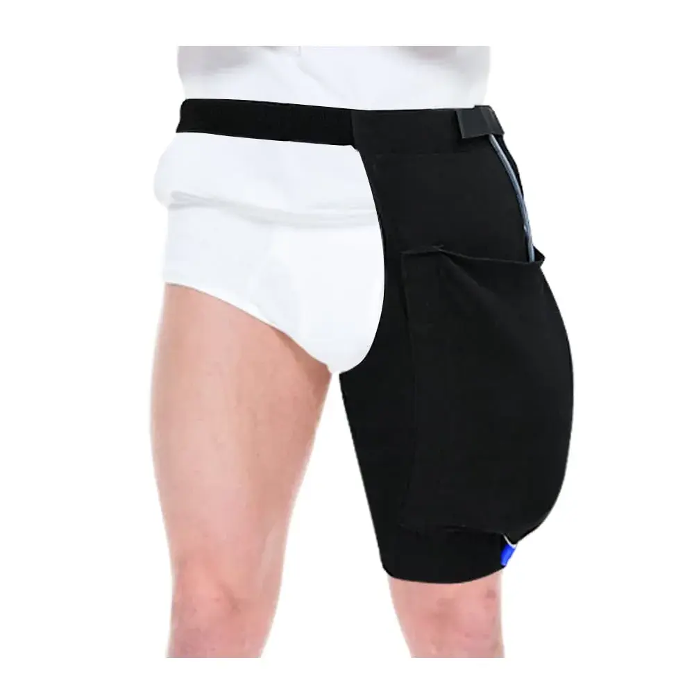 Mistuki Catheter Leg Bag Holder with Waist Belt & Thigh Pockets, Black, Uniform Size | Secure Urinary Drainage Fix - main product image