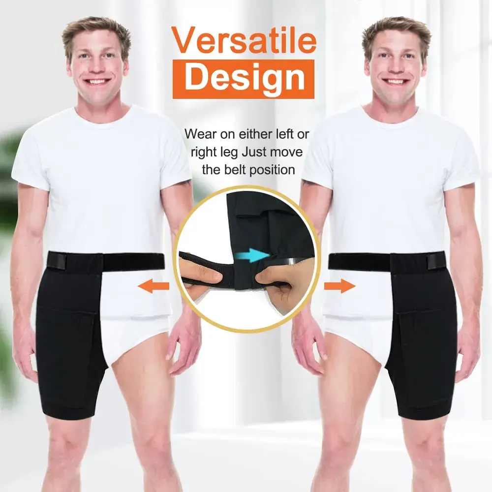 Mistuki Catheter Leg Bag Holder with Waist Belt & Thigh Pockets, Black, Uniform Size | Secure Urinary Drainage Fix - view 3