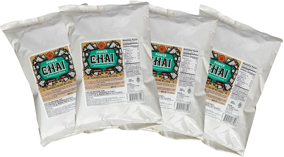 David Rio Power Chai with Matcha 48 Ounce Pack of 4 | Vegan Dairy-Free Craft Blend - main product image