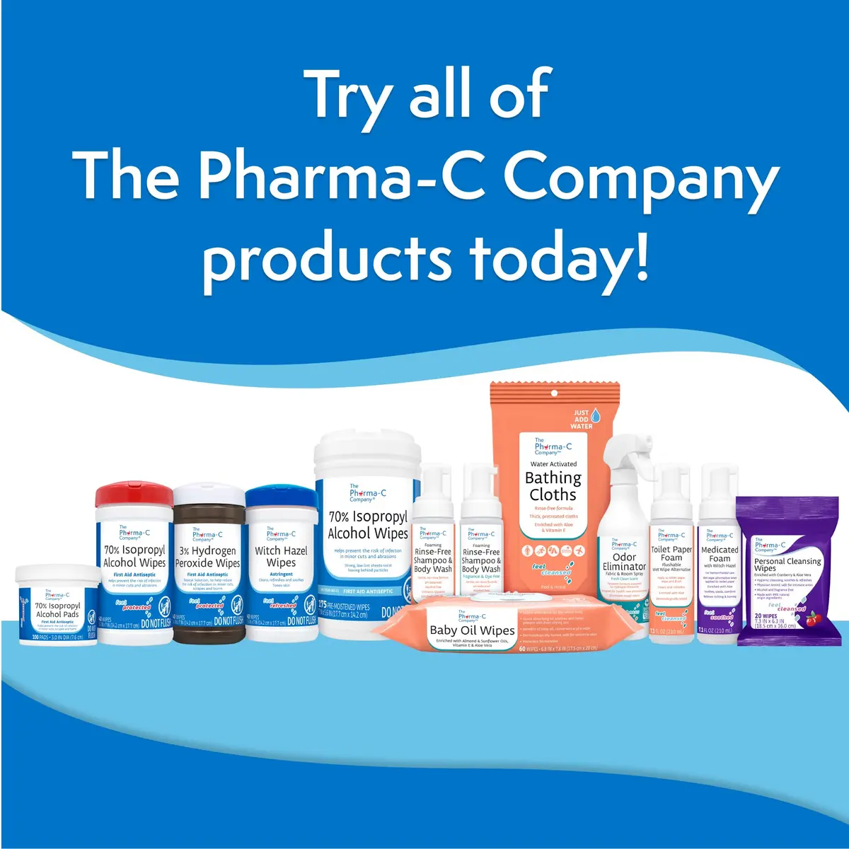 The Pharma-C Company 70% Isopropyl Alcohol Wipes 175 Ct | Trusted First Aid Antiseptic for Minor Cuts & Burns - view 3
