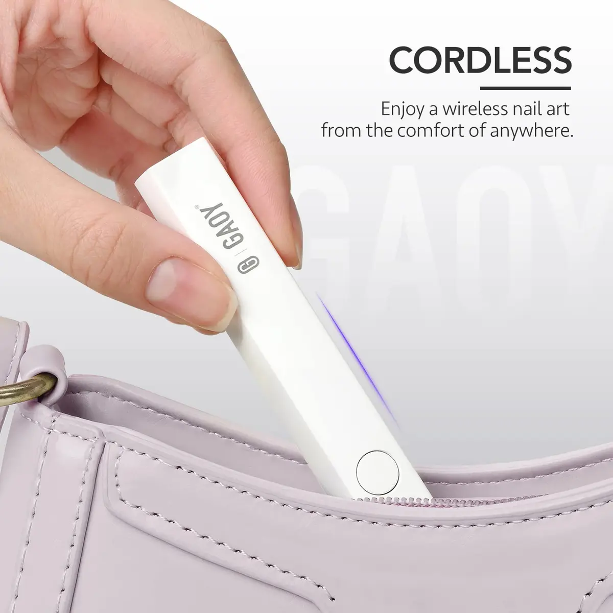 GAOY Handheld UV LED Nail Lamp for Gel Nails, Cordless Rechargeable 1.48 inch (3.76 cm) White - view 6