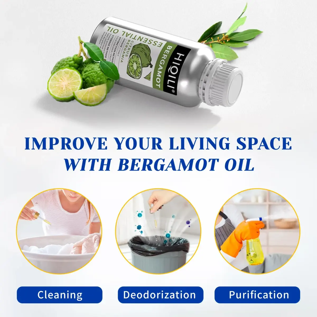 HIQILI Bergamot Essential Oil 16 Fl Oz (500ml) | Pure Italian Citrus for Diffuser, Skin, Hair & DIY - view 4