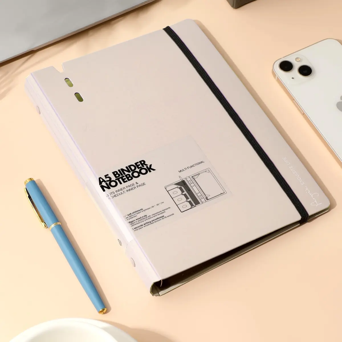 CAGIE A5 Binder 6 Ring Refillable Notebook with Dividers & Pockets | Office & School Supplies - view 7