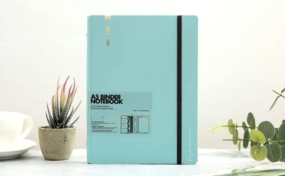 CAGIE A5 Binder 6 Ring Refillable Notebook with Dividers & Pockets | Durable Spiral Office & School Organizer - view 10
