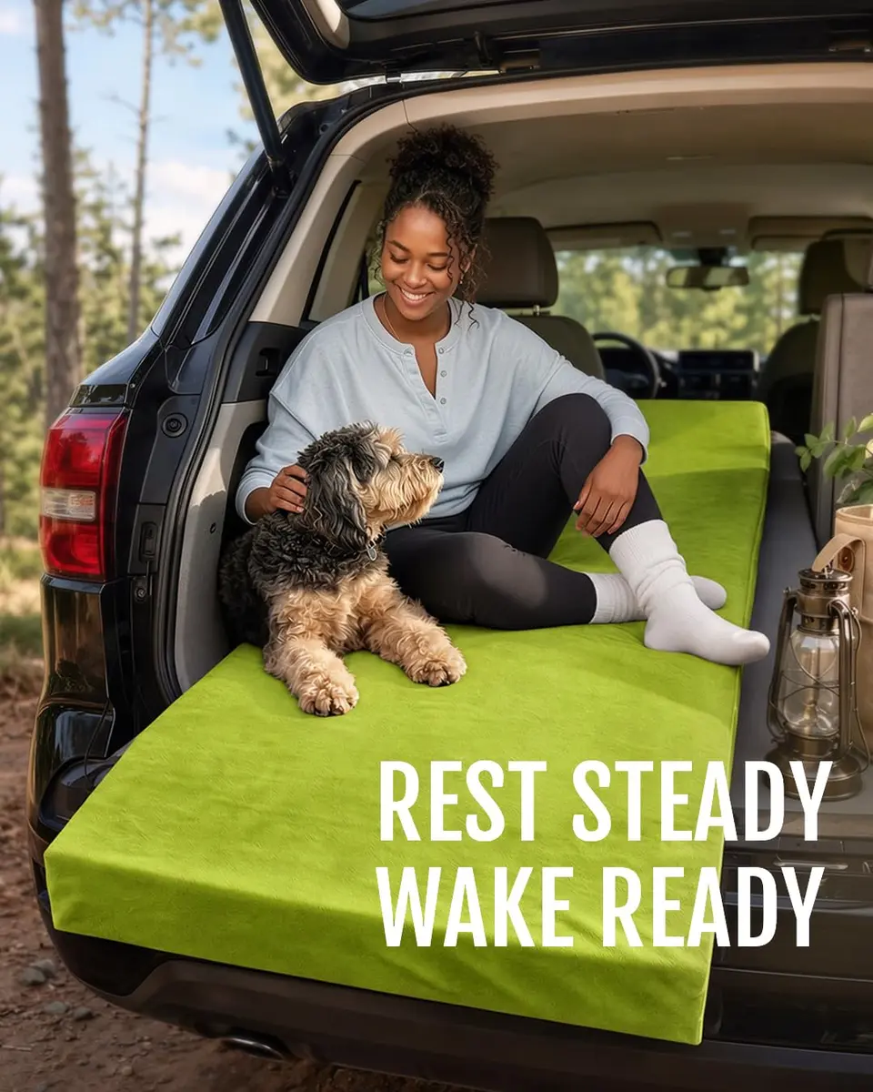 Gaialoop Memory Foam Camping Mattress 3 Inch | Avocado Green Supportive Floor Pad - view 8