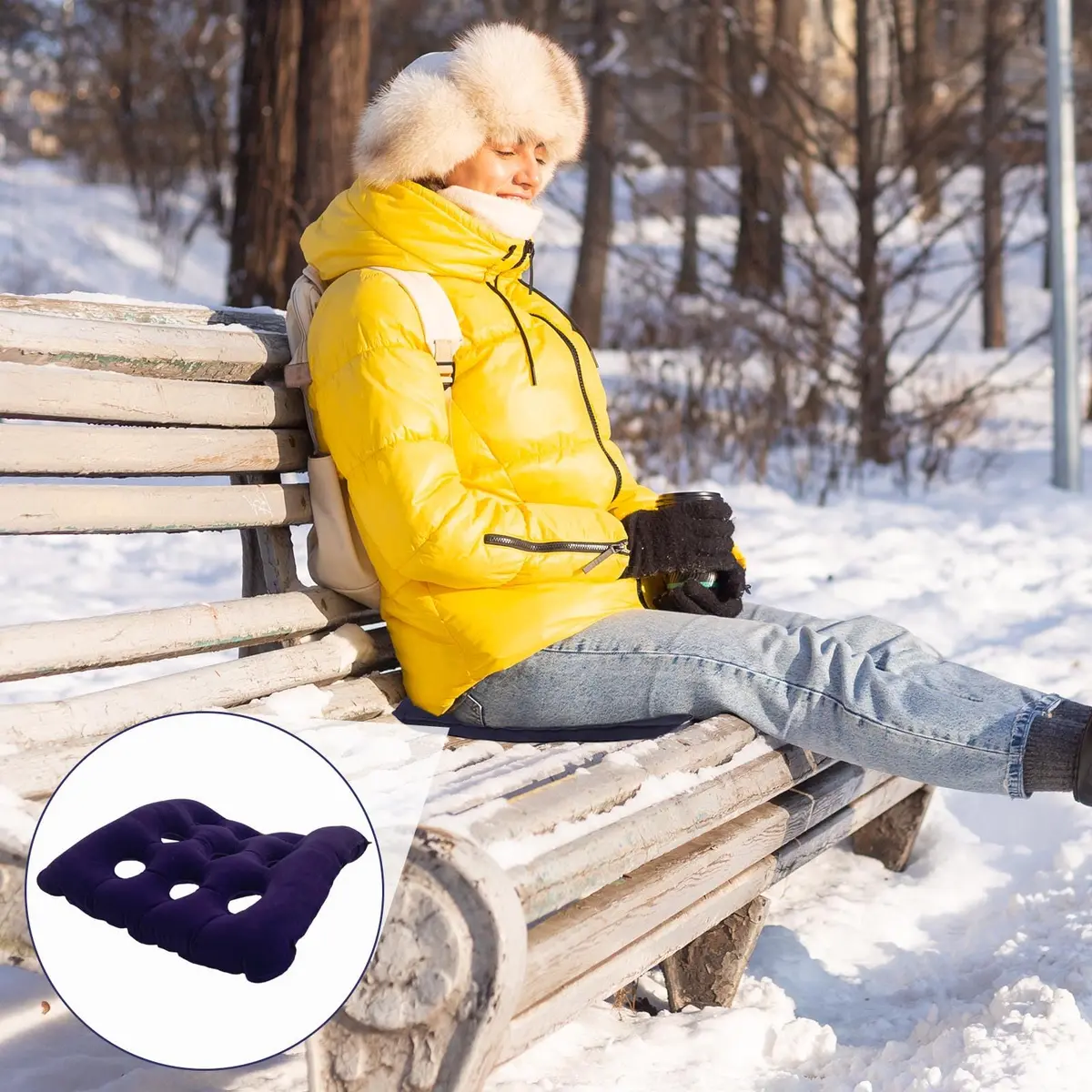MESINURS Inflatable Bedridden Cushion 48"Lx48"W | Breathable Flocking Nursing Square Pad for Elderly & Disabled - view 5