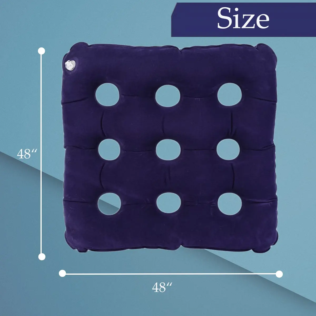 MESINURS Inflatable Bedridden Cushion 48"Lx48"W | Breathable Flocking Nursing Square Pad for Elderly & Disabled - view 2