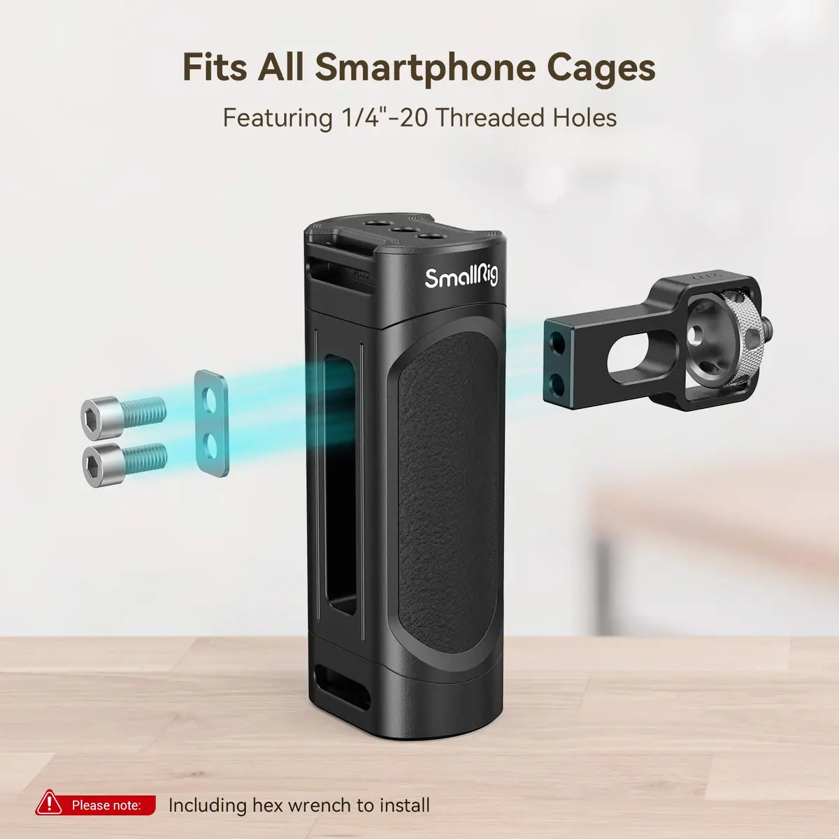 SMALLRIG Universal Phone Cage with Dual Handles, Smartphone Video Rig Stabilizer for iPhone, Samsung, Pixel, Android Phones (Black) - view 4