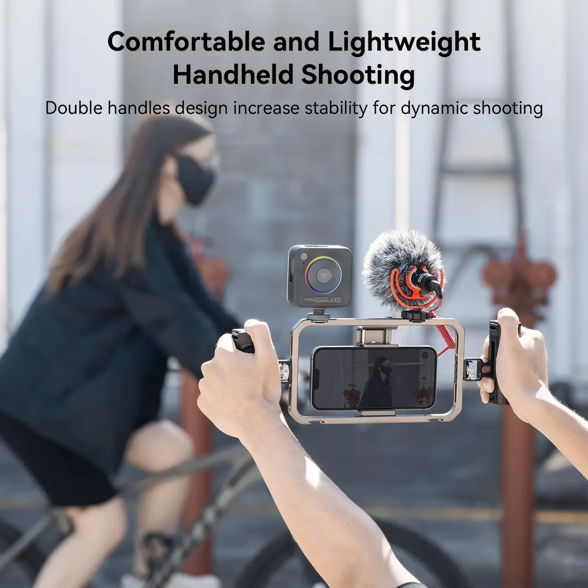 SMALLRIG Universal Phone Cage with Dual Handles, Smartphone Video Rig Stabilizer for iPhone, Samsung, Pixel, Android Phones (Black) - view 5